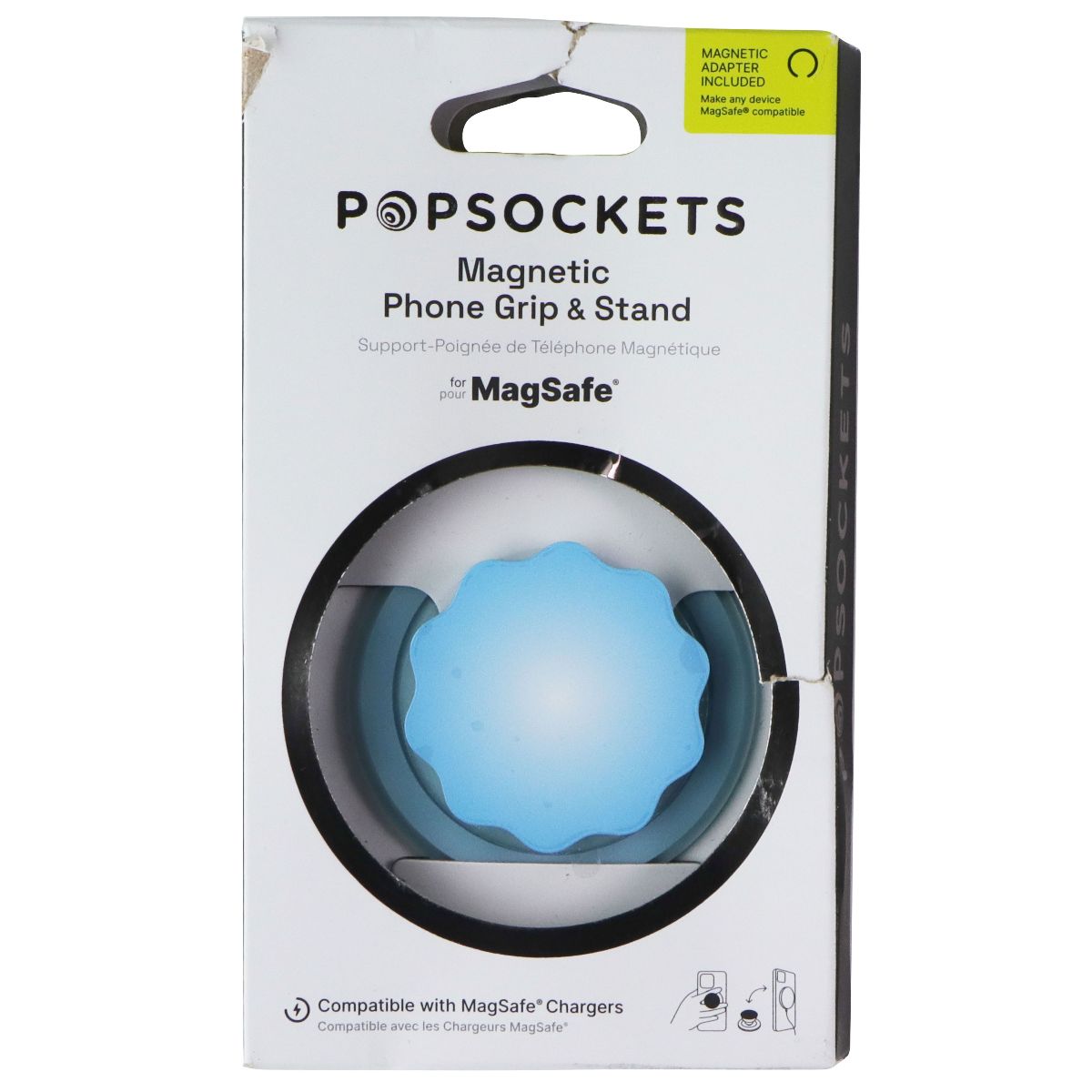 PopSockets Magnetic Phone Grip and Stand for Magsafe - Molded Flower Blue Sigh Cell Phone - Mounts & Holders PopSockets - Simple Cell Bulk Wholesale Pricing - USA Seller