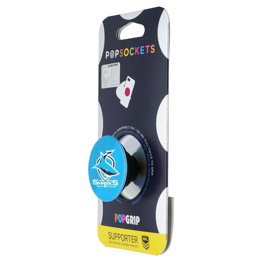 PopSockets PopGrip Expanding Stand Grip w/ Swap Top - NRL Cronulla Sharks Cell Phone - Mounts & Holders PopSockets - Simple Cell Bulk Wholesale Pricing - USA Seller