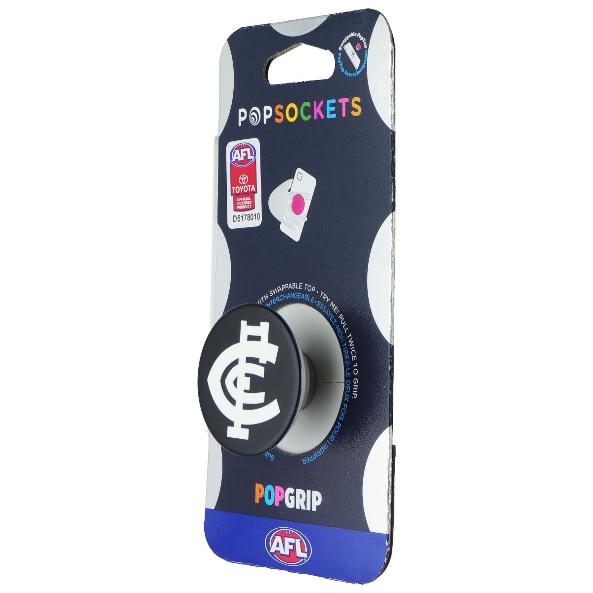 PopSockets PopGrip Expanding Stand Grip w/ Swappable Top - AFL Cartlon FC Cell Phone - Mounts & Holders PopSockets - Simple Cell Bulk Wholesale Pricing - USA Seller