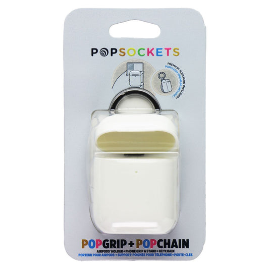 PopSockets PopGrip + PopChain AirPods 1/2 Holder & Keychain - White iPod, Audio Player Accessories - Cases, Covers & Skins PopSockets - Simple Cell Bulk Wholesale Pricing - USA Seller