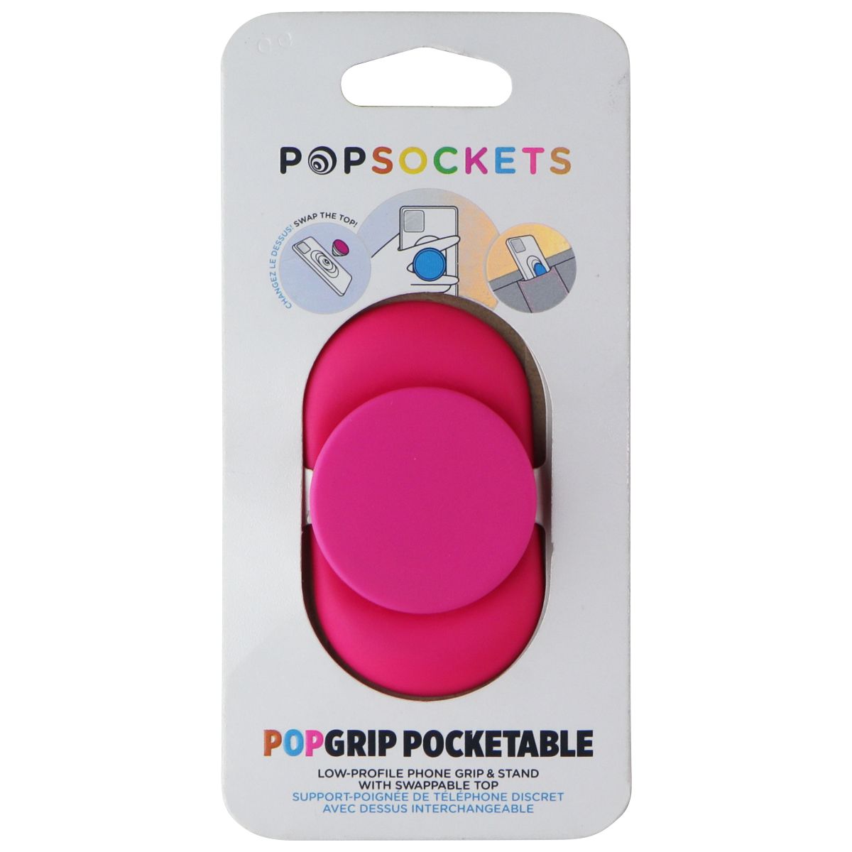 PopSockets PopGrip Pocketable Low-Profile Grip & Stand - Neon Pink Cell Phone - Mounts & Holders PopSockets    - Simple Cell Bulk Wholesale Pricing - USA Seller