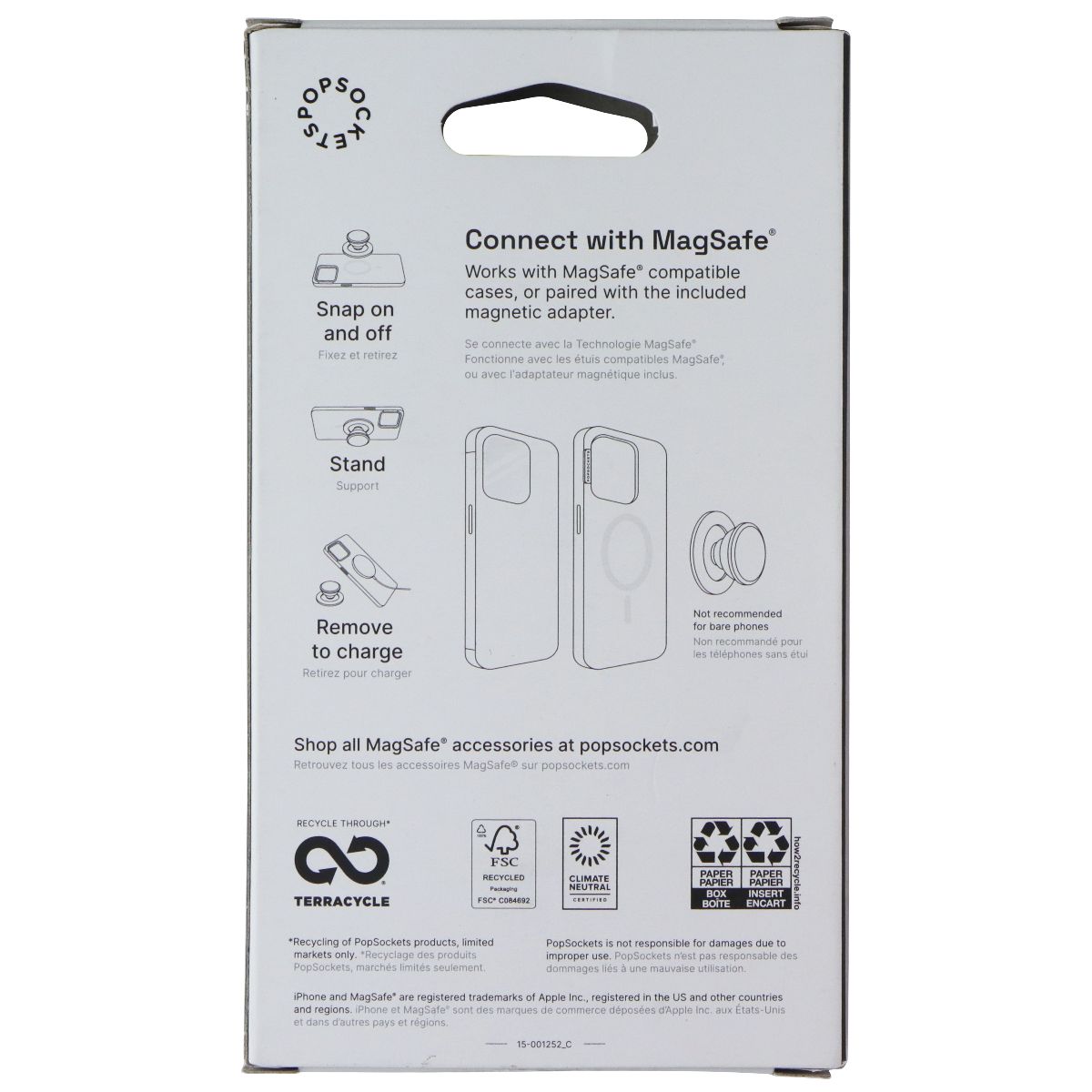 PopSockets Magnetic Phone Grip & Stand for MagSafe (Swappable Top) - Light Blue Cell Phone - Mounts & Holders PopSockets - Simple Cell Bulk Wholesale Pricing - USA Seller