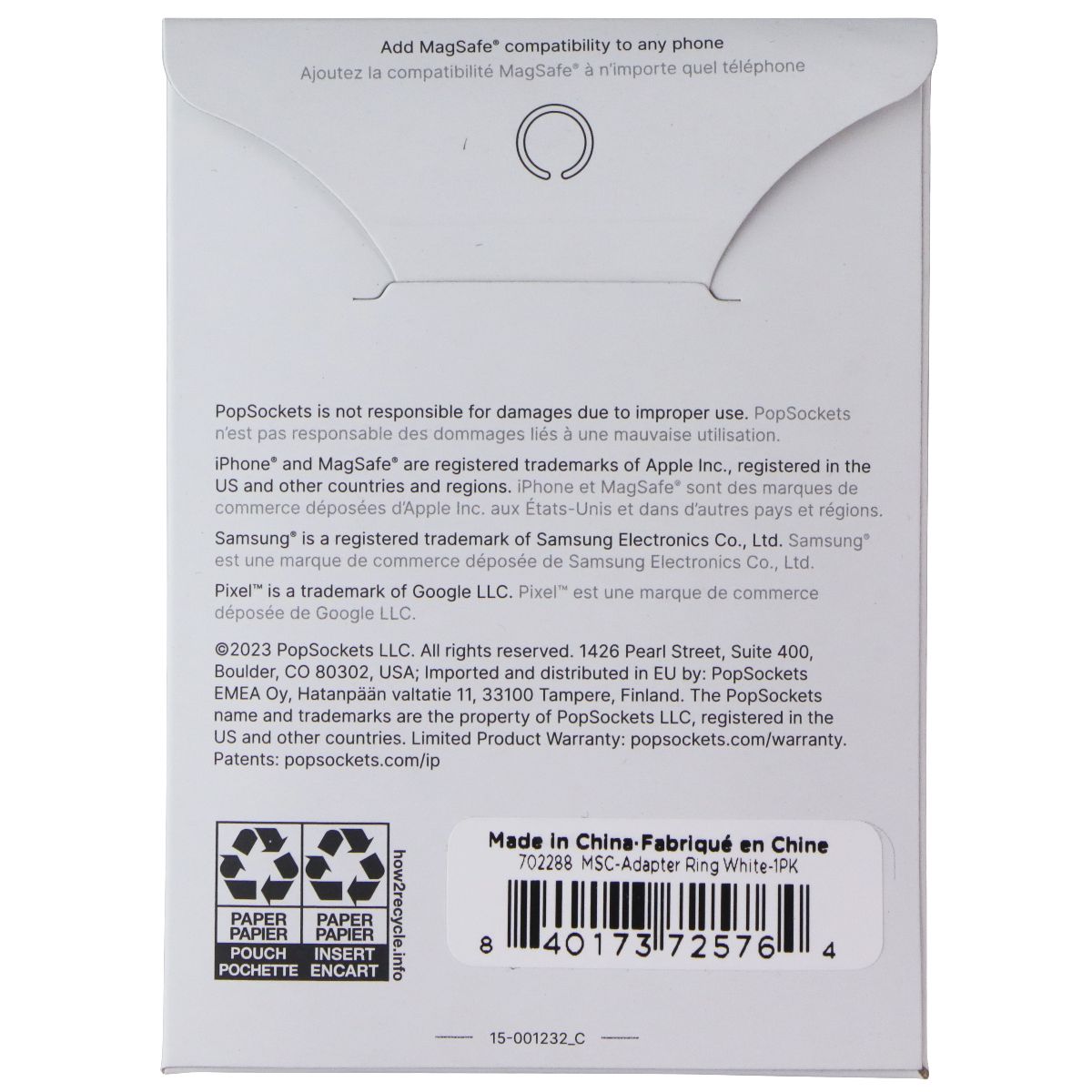 PopSockets Magnetic Phone Grip & Stand with Adapter Ring for MagSafe - Bruce Cell Phone - Other Accessories PopSockets - Simple Cell Bulk Wholesale Pricing - USA Seller