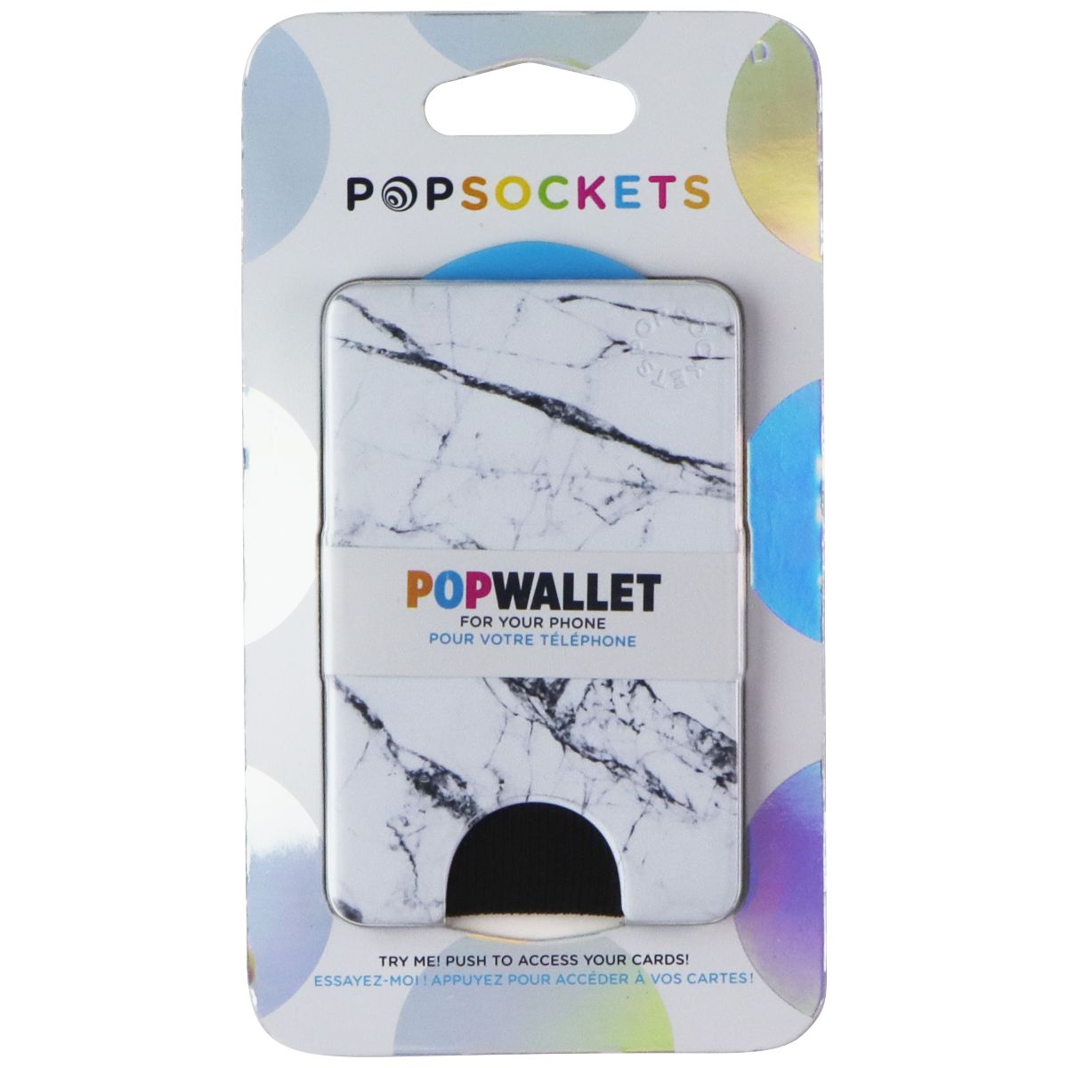 PopSockets PopWallet Series Phone Wallet for MagSafe - White Marble Cell Phone - Mounts & Holders PopSockets - Simple Cell Bulk Wholesale Pricing - USA Seller
