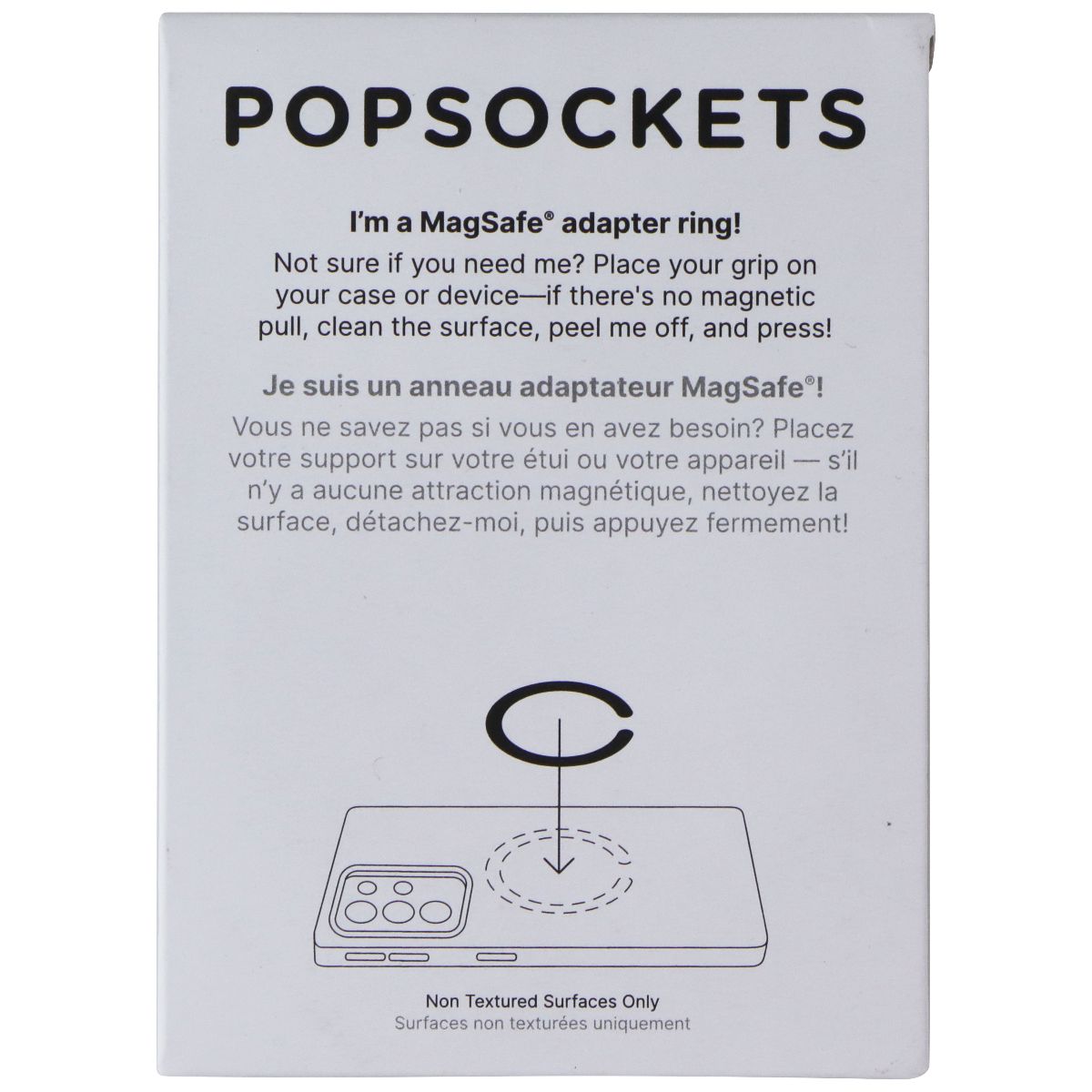 PopSockets PopBase Round Magnetic Base Only for MagSafe - Clear Cell Phone - Mounts & Holders PopSockets - Simple Cell Bulk Wholesale Pricing - USA Seller