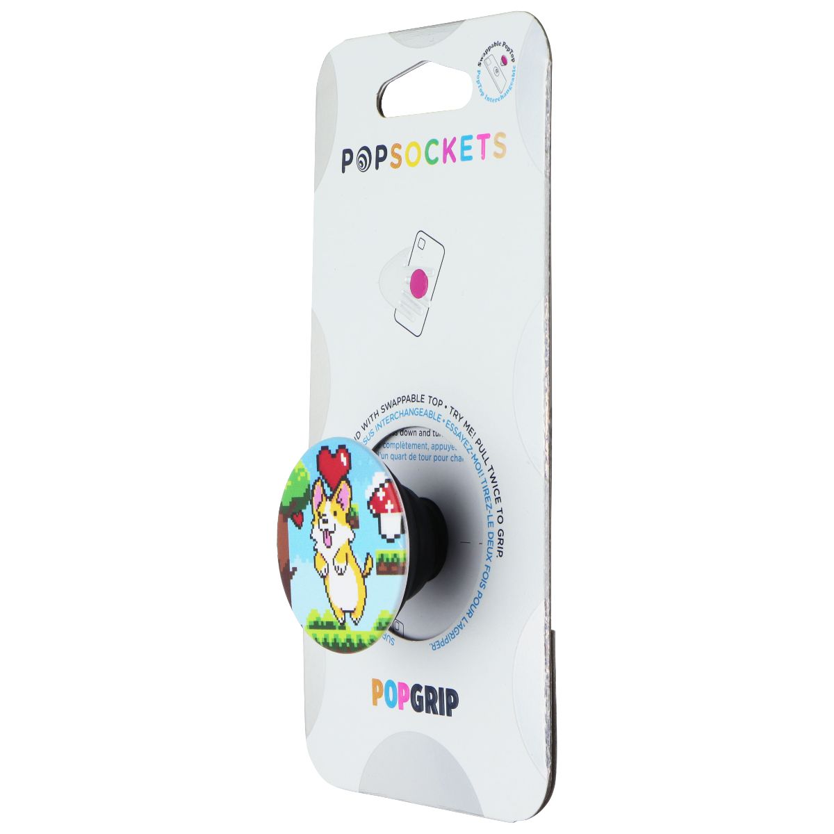 PopSockets PopGrip Holder & Stand with Swappable Top - CorgiBit Cell Phone - Mounts & Holders PopSockets - Simple Cell Bulk Wholesale Pricing - USA Seller
