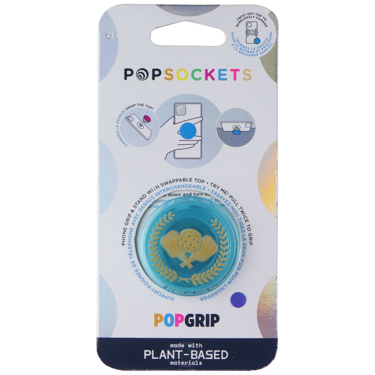 PopSockets Phone Grip and Stand with Swappable Top - Pickleball Cell Phone - Mounts & Holders PopSockets - Simple Cell Bulk Wholesale Pricing - USA Seller