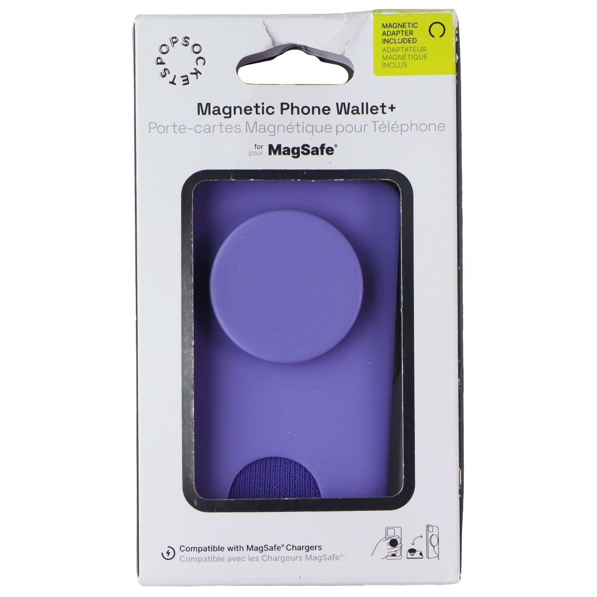 PopSockets Magnetic Phone Wallet+ w/Adapter Ring for MagSafe - Deep Periwinkle Cell Phone - Mounts & Holders PopSockets - Simple Cell Bulk Wholesale Pricing - USA Seller