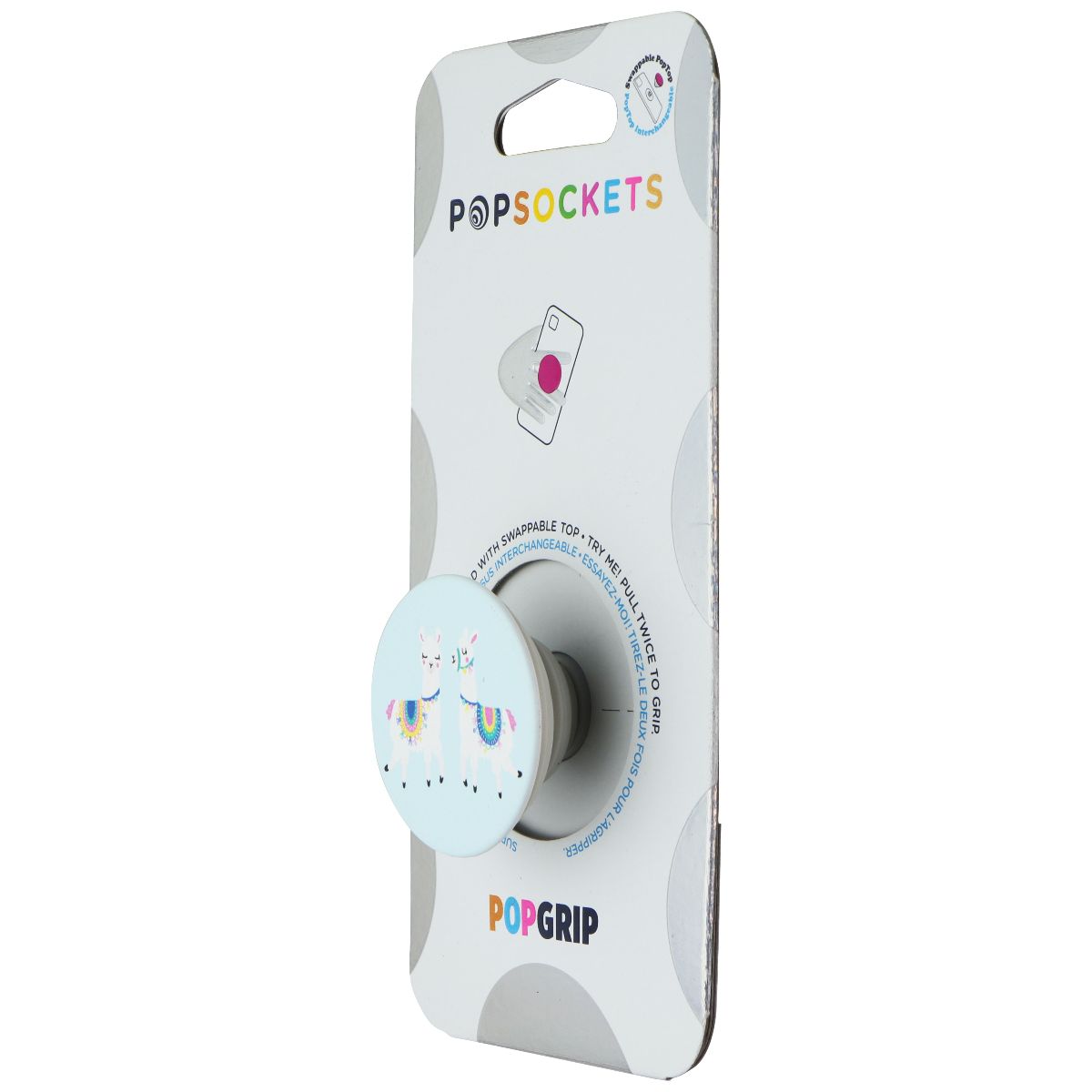 PopSockets PopGrip Holder & Stand with Swappable Top - Llamalliance in Blue Cell Phone - Mounts & Holders PopSockets - Simple Cell Bulk Wholesale Pricing - USA Seller