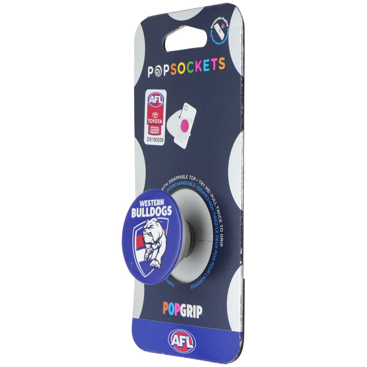 PopSockets PopGrip Expanding Stand Grip w/ Swap Top - AFL Western Bulldogs Cell Phone - Mounts & Holders PopSockets - Simple Cell Bulk Wholesale Pricing - USA Seller