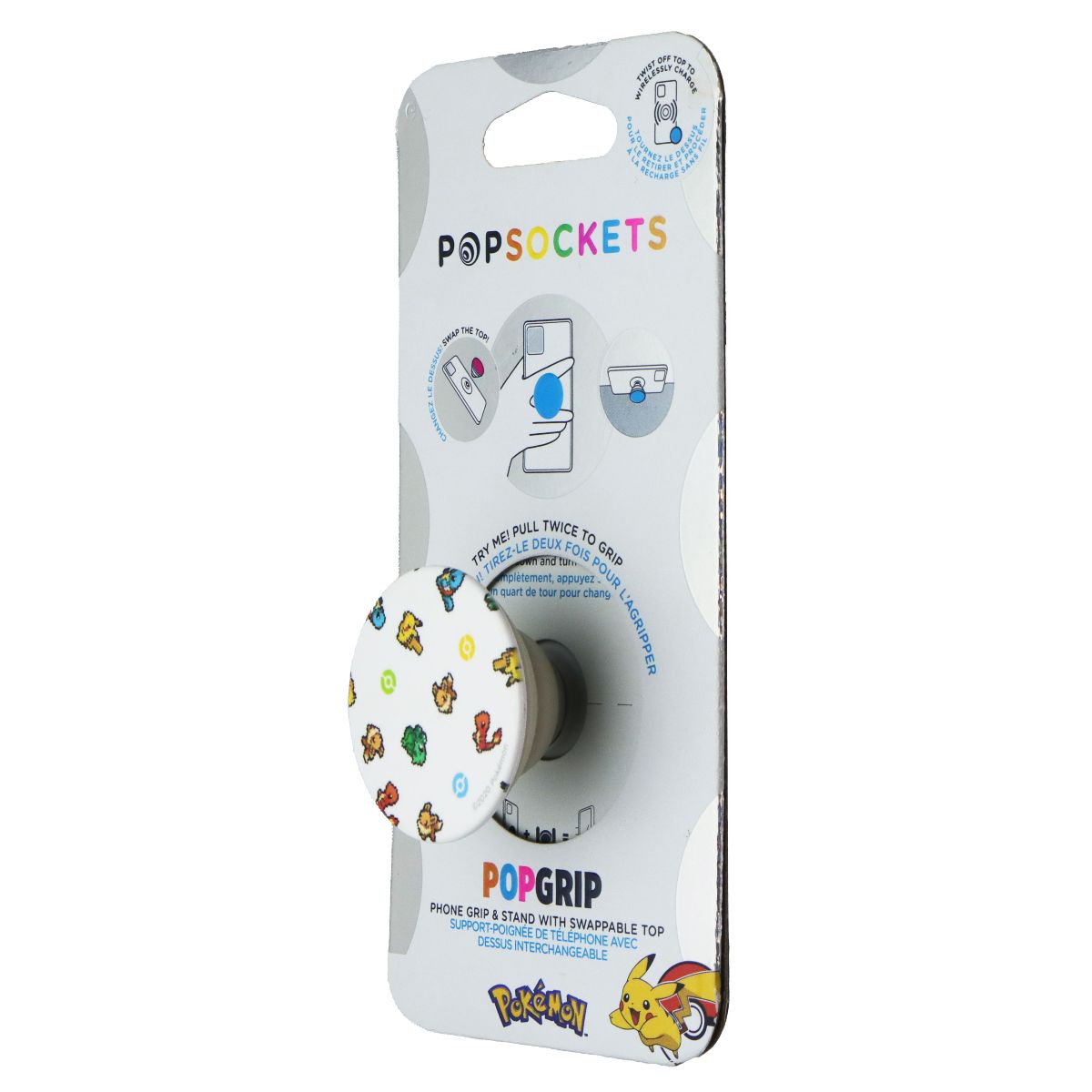 PopSockets PopGrip Expanding Stand Grip w/ Swappable Top - Pokemon Pixel Cell Phone - Mounts & Holders PopSockets - Simple Cell Bulk Wholesale Pricing - USA Seller