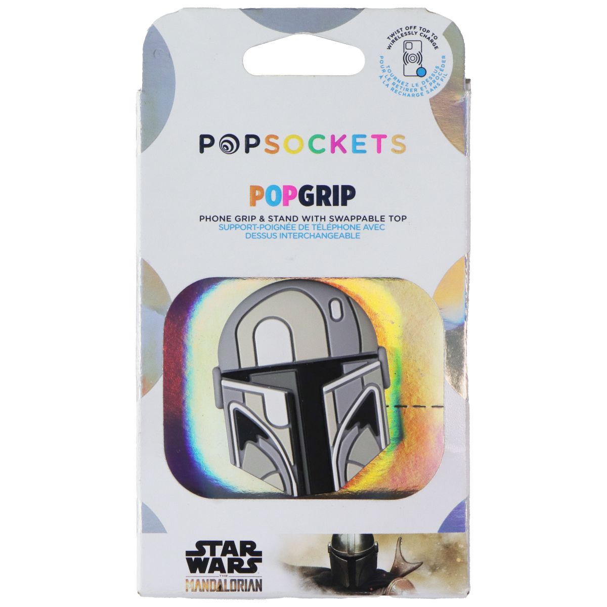 PopSockets PopGrip & Stand with Swappable Top - Star Wars Mandalorian Helmet Cell Phone - Mounts & Holders PopSockets - Simple Cell Bulk Wholesale Pricing - USA Seller
