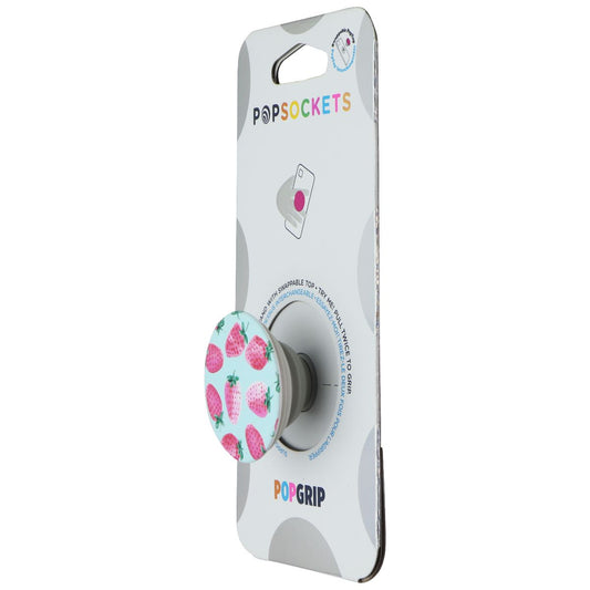 PopSockets PopGrip Holder & Stand with Swappable Top - Strawberry Rain Cell Phone - Mounts & Holders PopSockets - Simple Cell Bulk Wholesale Pricing - USA Seller