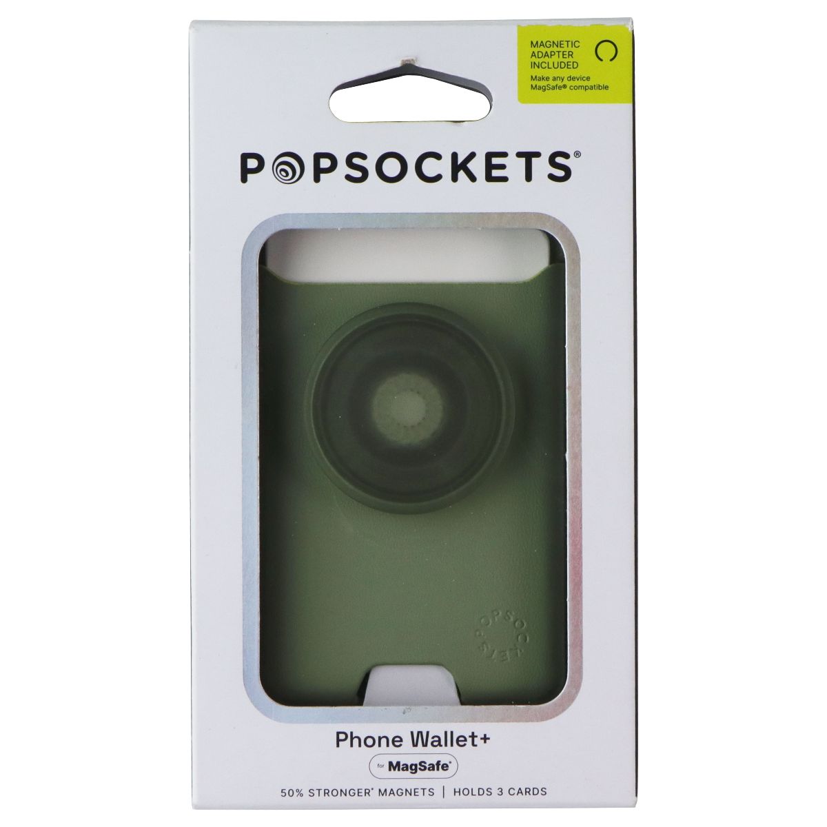 PopSockets Leather PopWallet+ Phone Wallet with Grip for MagSafe - Eucalyptus Cell Phone - Other Accessories PopSockets - Simple Cell Bulk Wholesale Pricing - USA Seller