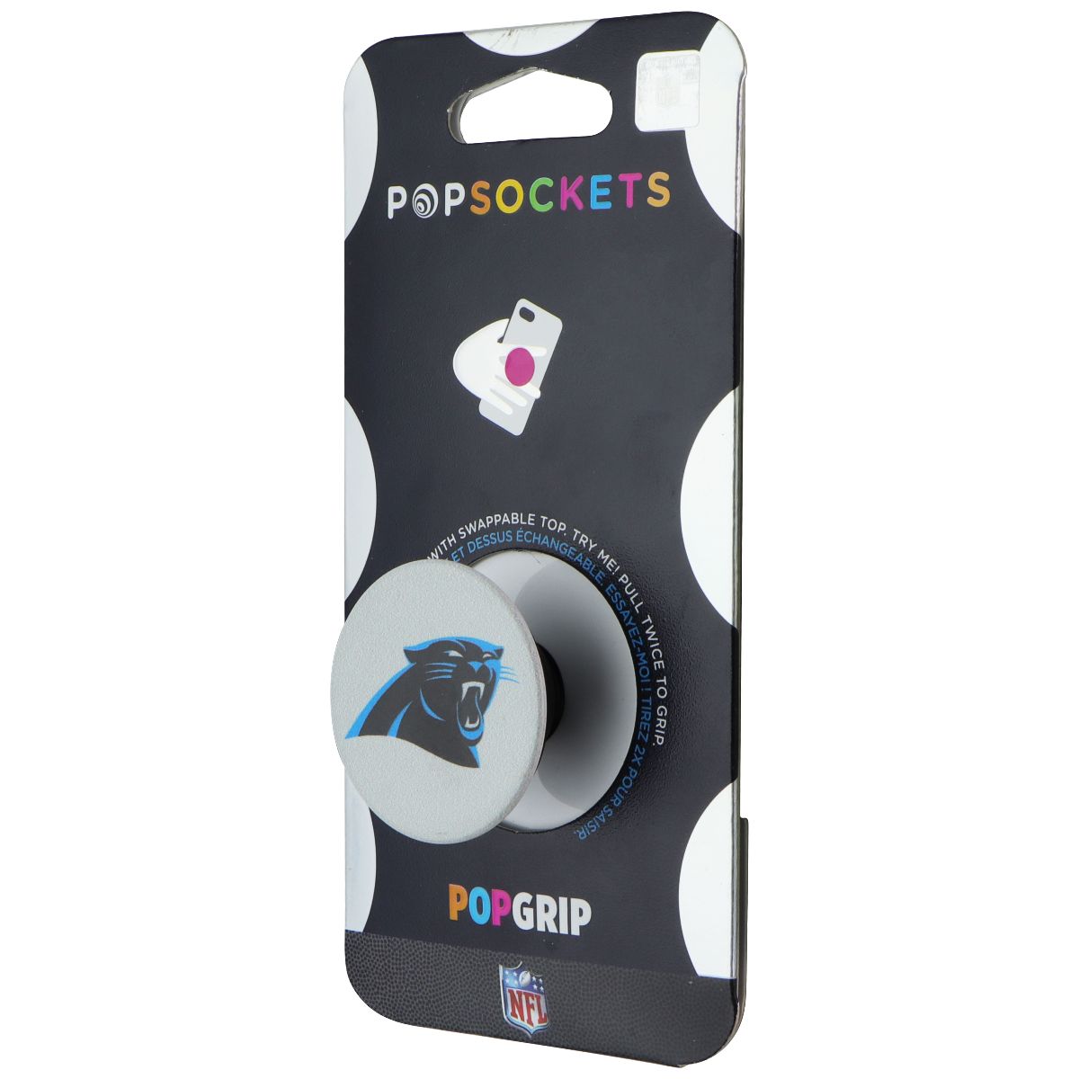 PopSockets PopGrip Expanding Stand and Grip w/Swappable Top - NFL Panthers Logo Cell Phone - Mounts & Holders PopSockets - Simple Cell Bulk Wholesale Pricing - USA Seller