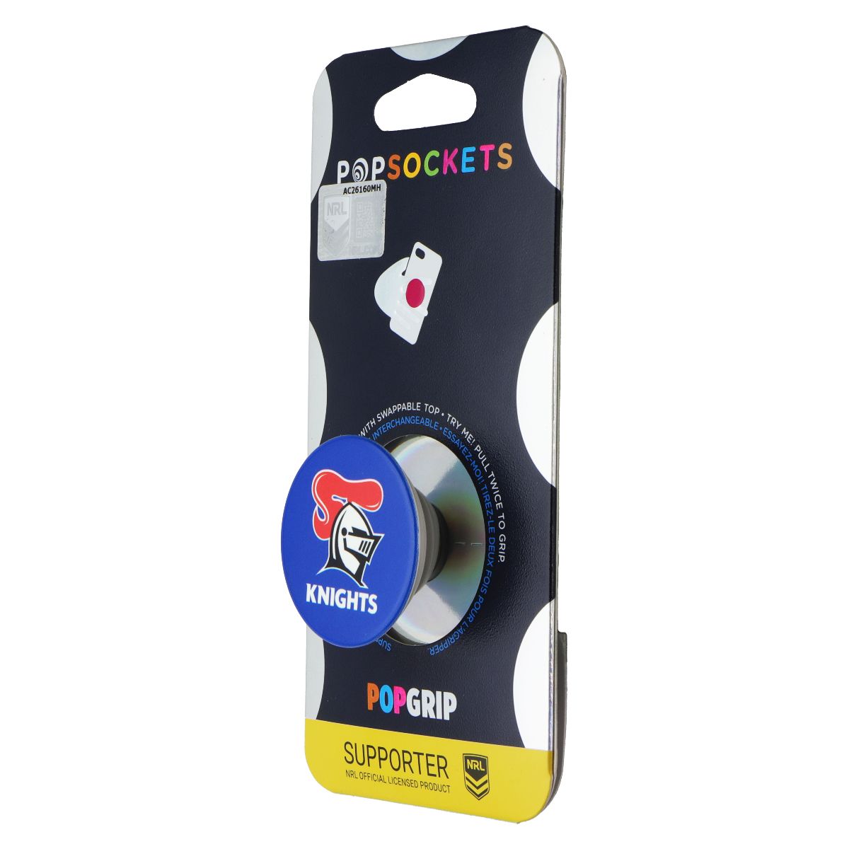 PopSockets PopGrip Expanding Stand Grip w/Swappable Top - NRL Newcastle Knights Cell Phone - Mounts & Holders PopSockets - Simple Cell Bulk Wholesale Pricing - USA Seller