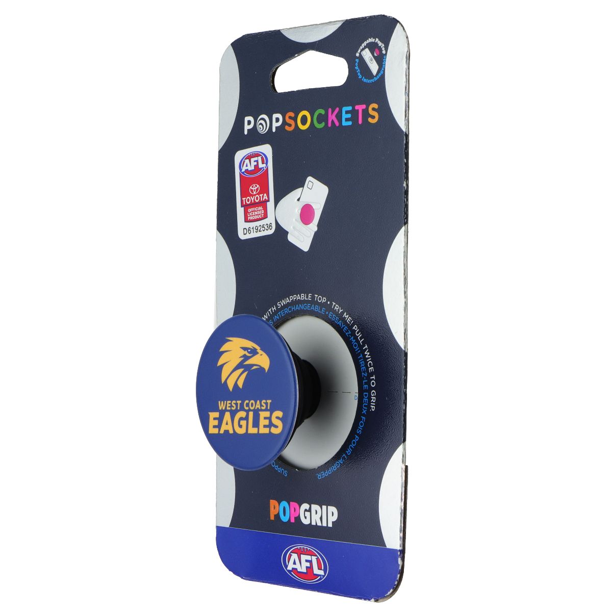 PopSockets PopGrip Expanding Stand Grip w/Swappable Top - AFL West Coast Eagles Cell Phone - Mounts & Holders PopSockets - Simple Cell Bulk Wholesale Pricing - USA Seller