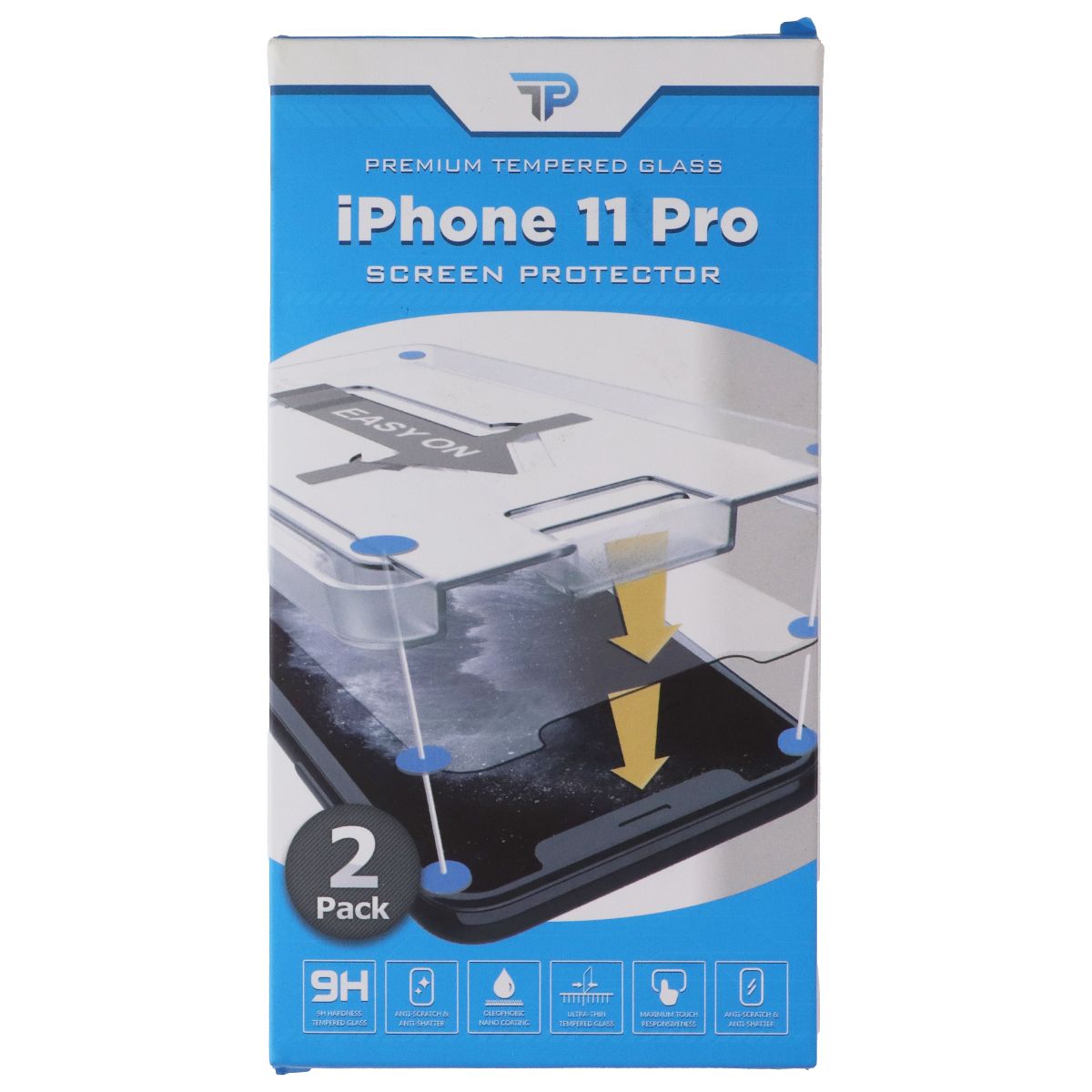 Power Theory Premium Tempered Glass for Apple iPhone 11 Pro - 2 Pack Cell Phone - Screen Protectors Power Theory - Simple Cell Bulk Wholesale Pricing - USA Seller