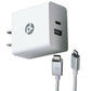 PowerLab USB-C to Lightning (8-Pin) Cable + USB-C/USB-A Wall Charger - White