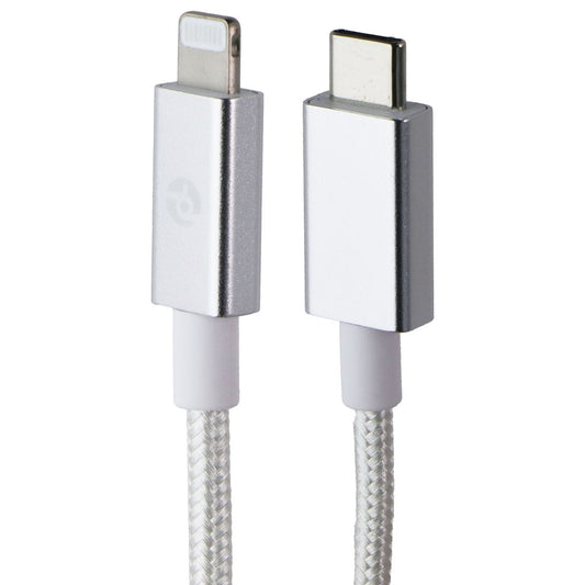 PowerLab 6FT USB-C to Lightning 8-Pin Braided Charge-Sync Cable - White