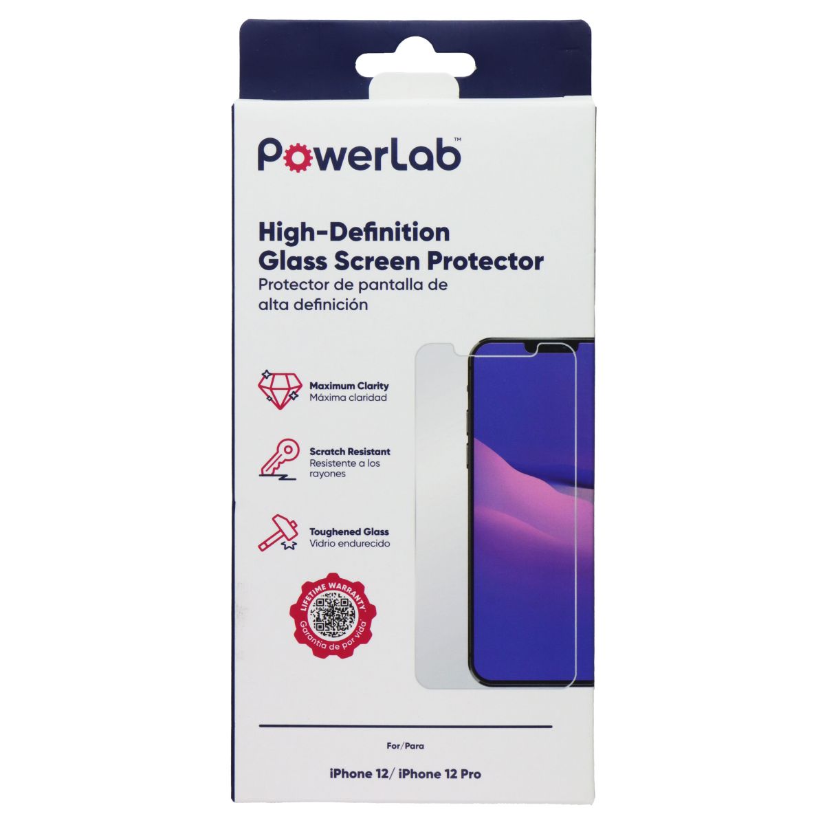 PowerLab High-Definition Glass Screen Protector for Apple iPhone 12 / 12 Pro Cell Phone - Screen Protectors PowerLab - Simple Cell Bulk Wholesale Pricing - USA Seller