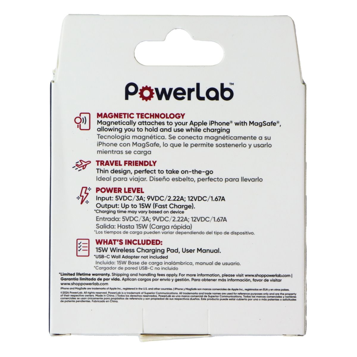 PowerLab (15W) Qi Magnetic Wireless Charging Pad - White Cell Phone - Chargers & Cradles PowerLab - Simple Cell Bulk Wholesale Pricing - USA Seller