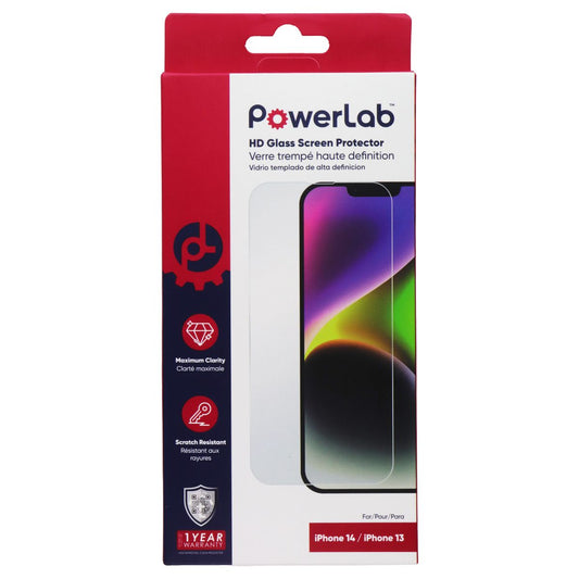 PowerLab HD Glass Screen Protector for Apple iPhone 14/13 Cell Phone - Screen Protectors PowerLab - Simple Cell Bulk Wholesale Pricing - USA Seller