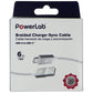 PowerLab 6FT Braided USB to USB-C Charging Cable - White Cell Phone - Cables & Adapters PowerLab - Simple Cell Bulk Wholesale Pricing - USA Seller