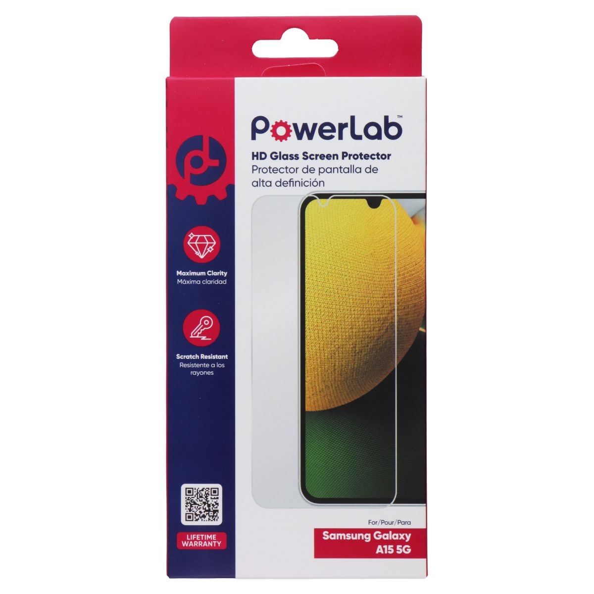 PowerLab High-Definition Glass Protector for Samsung Galaxy A15 5G - Clear Cell Phone - Screen Protectors PowerLab - Simple Cell Bulk Wholesale Pricing - USA Seller