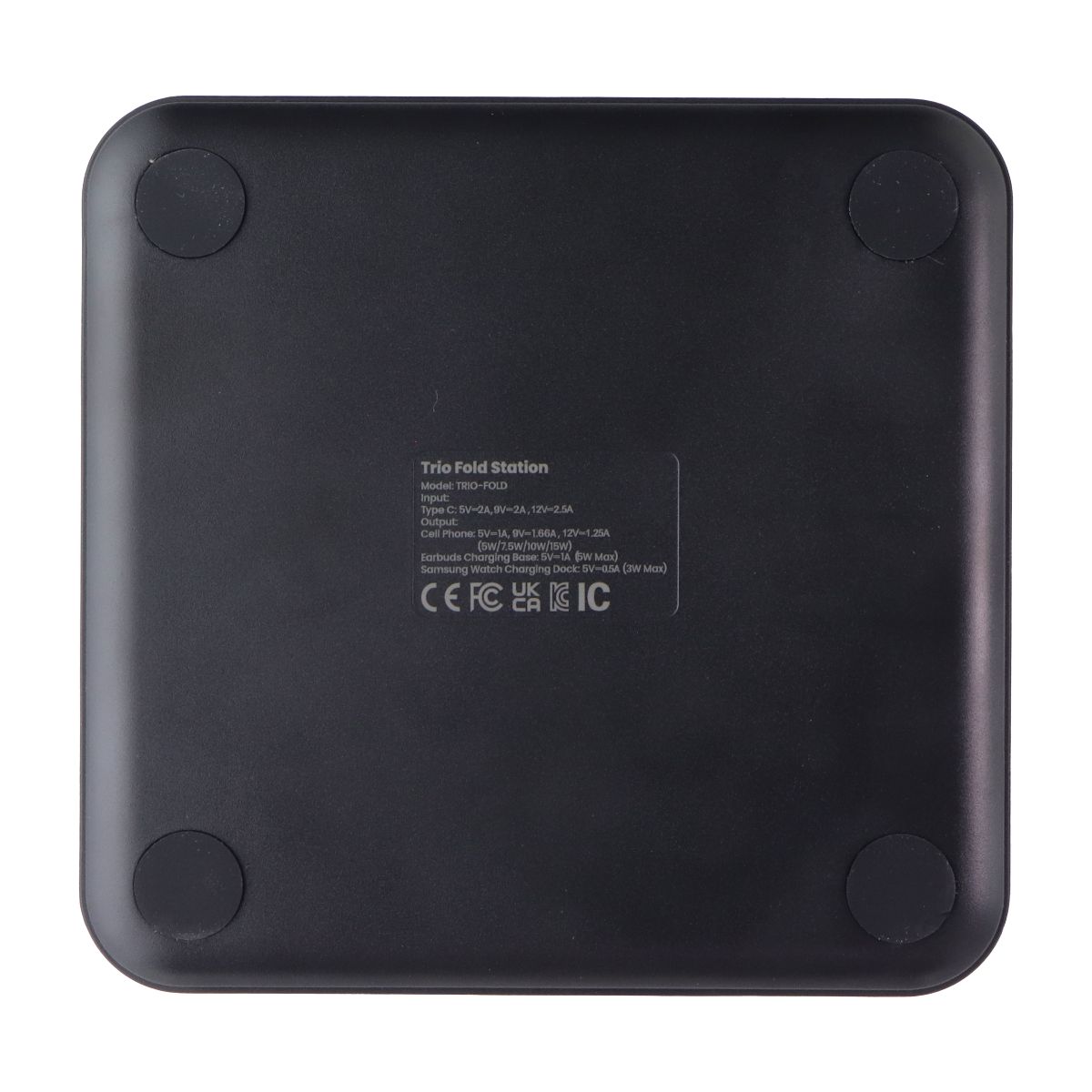 Prodigee Trio Fold Station 3-in-1 Wireless Charger for Samsung Devices - Black Cell Phone - Chargers & Cradles Prodigee - Simple Cell Bulk Wholesale Pricing - USA Seller