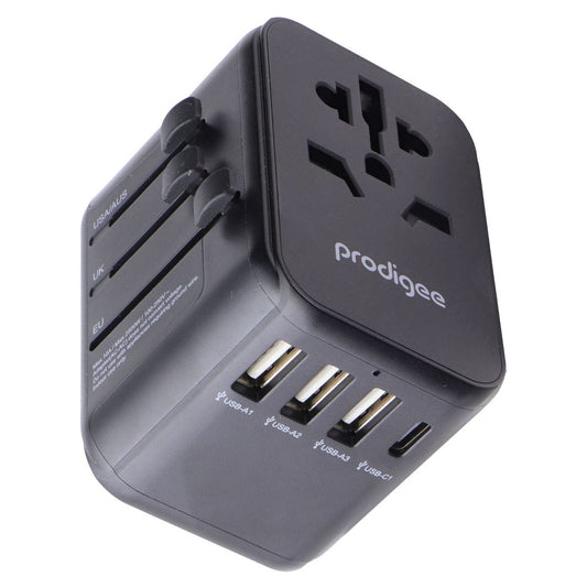 Prodigee Energee World Traveler USB-C/USB-A AC Travel Adapter - Black Cell Phone - Chargers & Cradles Prodigee - Simple Cell Bulk Wholesale Pricing - USA Seller