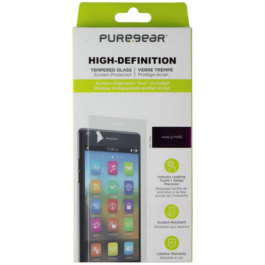PureGear High-Definition Tempered Glass for Motorola Moto G Pure Cell Phone - Screen Protectors PureGear - Simple Cell Bulk Wholesale Pricing - USA Seller