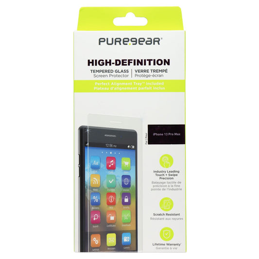 PureGear High-Definition Tempered Glass for Apple iPhone 13 Pro Max - Clear Cell Phone - Screen Protectors PureGear    - Simple Cell Bulk Wholesale Pricing - USA Seller