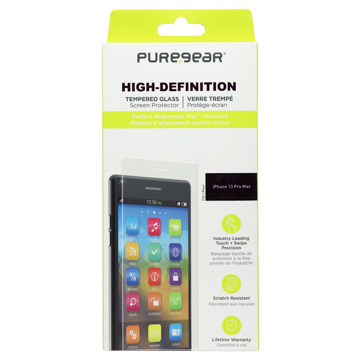 PureGear High-Definition Tempered Glass for Apple iPhone 13 Pro Max - Clear Cell Phone - Screen Protectors PureGear - Simple Cell Bulk Wholesale Pricing - USA Seller