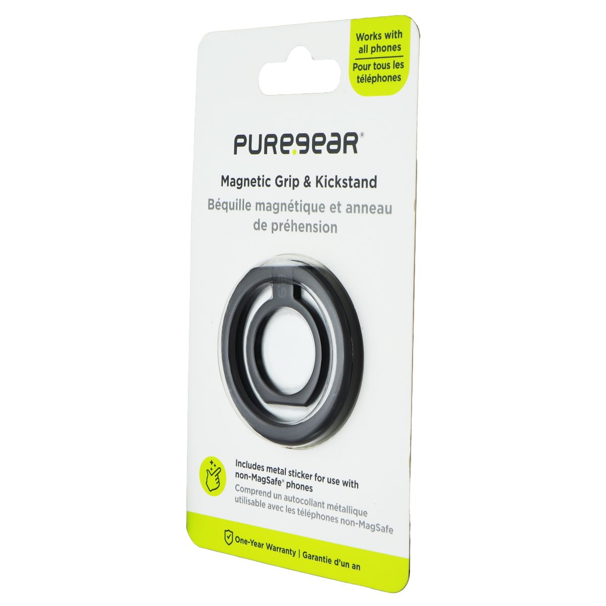 PureGear Magnetic Grip and Kickstand for Mobile Devices - Black Cell Phone - Mounts & Holders PureGear    - Simple Cell Bulk Wholesale Pricing - USA Seller