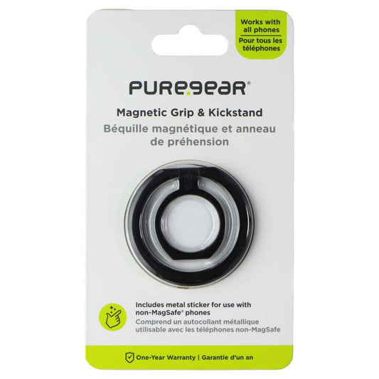 PureGear Magnetic Grip and Kickstand for Mobile Devices - Black