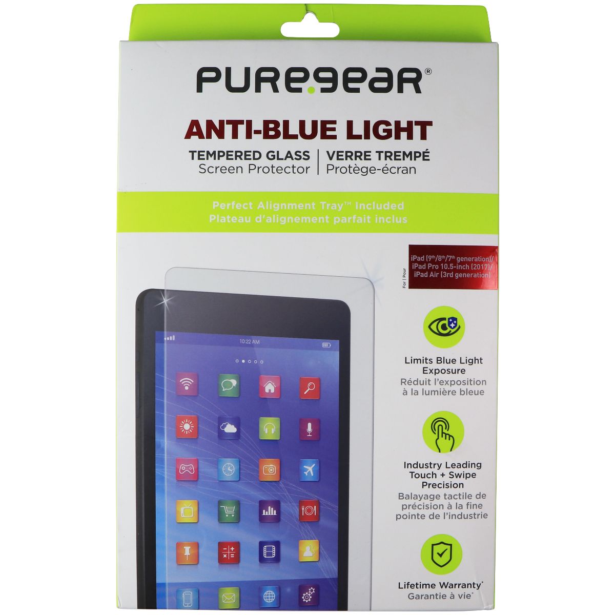 PureGear Anti-Blue Light Glass for iPad(9thGen)/iPad Pro(2017)/iPad Air(3rdGen) Cell Phone - Screen Protectors PureGear - Simple Cell Bulk Wholesale Pricing - USA Seller
