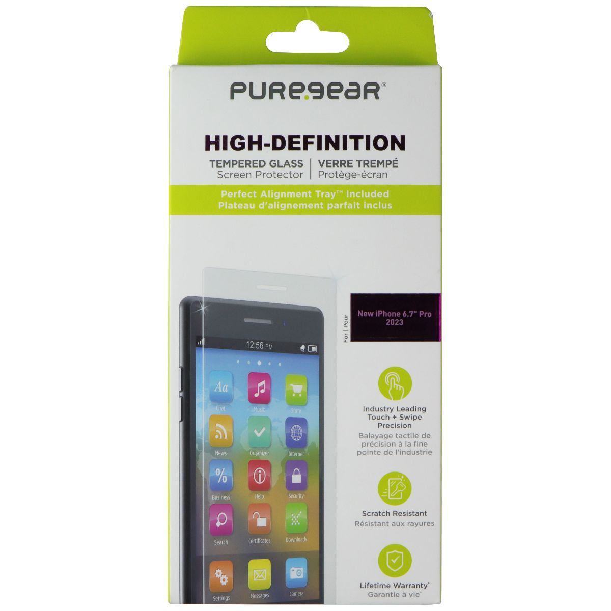 PureGear High-Definition Tempered Glass for Apple iPhone 15 Pro Max Cell Phone - Screen Protectors PureGear    - Simple Cell Bulk Wholesale Pricing - USA Seller