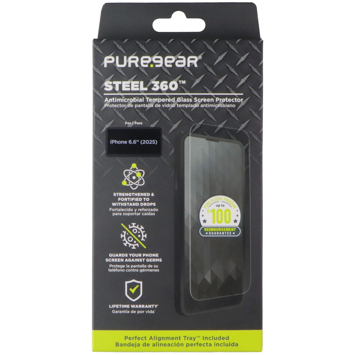 PureGear Steel 360 Tempered Glass Screen Protector for Apple iPhone 17 Air Cell Phone - Screen Protectors PureGear - Simple Cell Bulk Wholesale Pricing - USA Seller