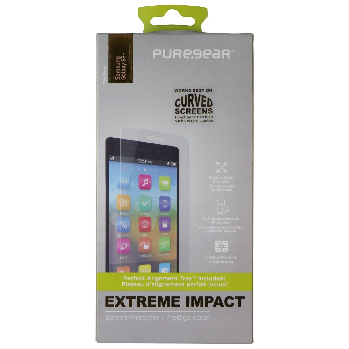 PureGear Extreme Impact Screen Protector with Align Tray for Samsung Galaxy S9+ Cell Phone - Screen Protectors PureGear - Simple Cell Bulk Wholesale Pricing - USA Seller