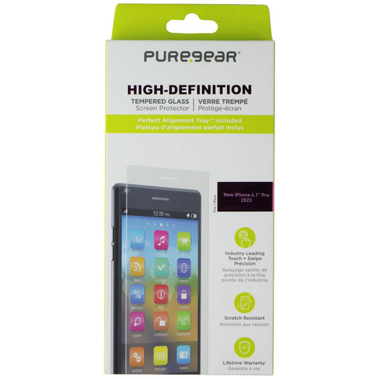 PureGear High-Definition Tempered Glass Screen Protector for Apple iPhone 15 Pro Cell Phone - Screen Protectors PureGear    - Simple Cell Bulk Wholesale Pricing - USA Seller