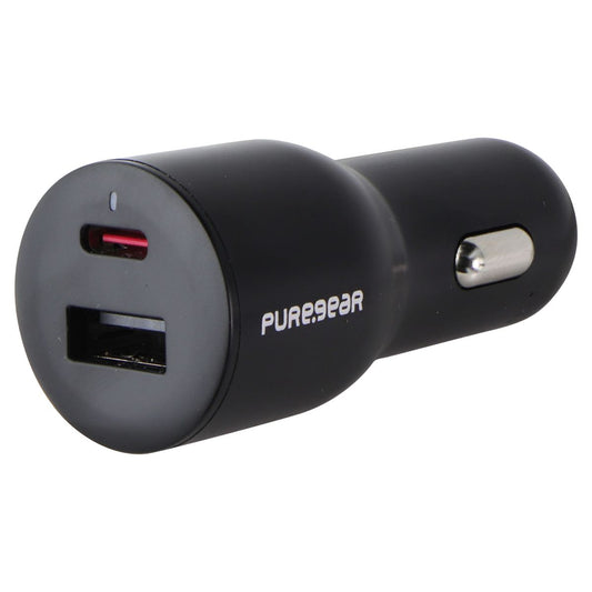 PureGear (42W) LightSpeed Car Charger with USB-C and USB-A Ports - Black Cell Phone - Chargers & Cradles PureGear - Simple Cell Bulk Wholesale Pricing - USA Seller