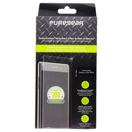 PureGear Steel 360 Tempered Glass Screen Protector for Samsung Galaxy S25 Ultra Cell Phone - Screen Protectors PureGear - Simple Cell Bulk Wholesale Pricing - USA Seller