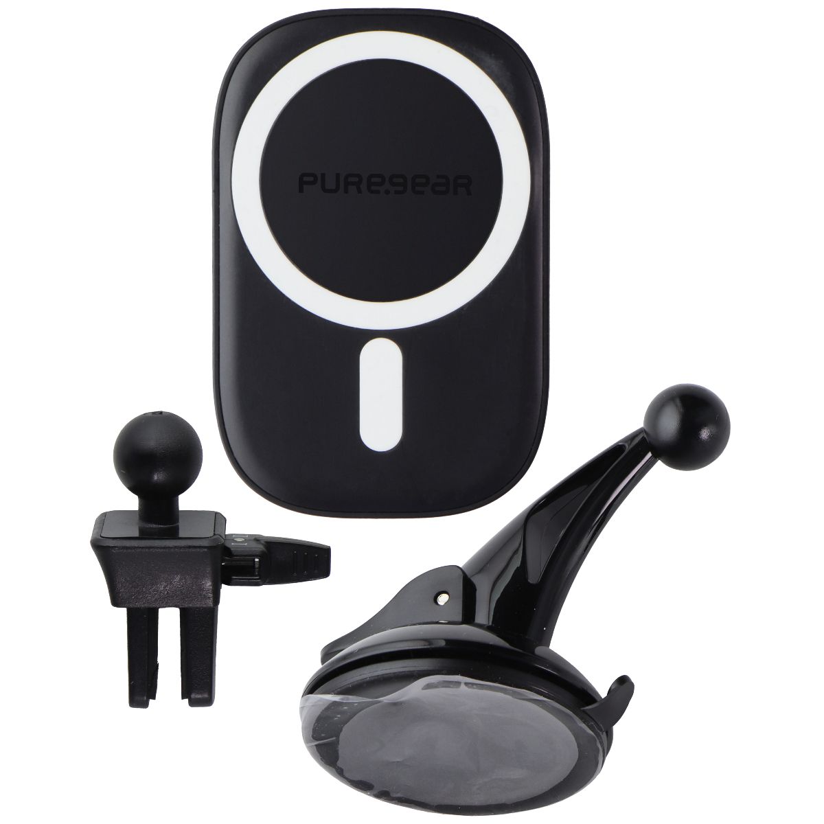 PureGear Fast Magnetic Wireless Car Charger for MagSafe - Black (09813PG) Cell Phone - Mounts & Holders PureGear - Simple Cell Bulk Wholesale Pricing - USA Seller