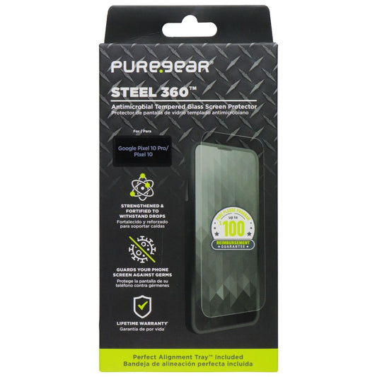 PureGear Steel 360 Tempered Glass Screen Protector for Google Pixel 10/10 Pro