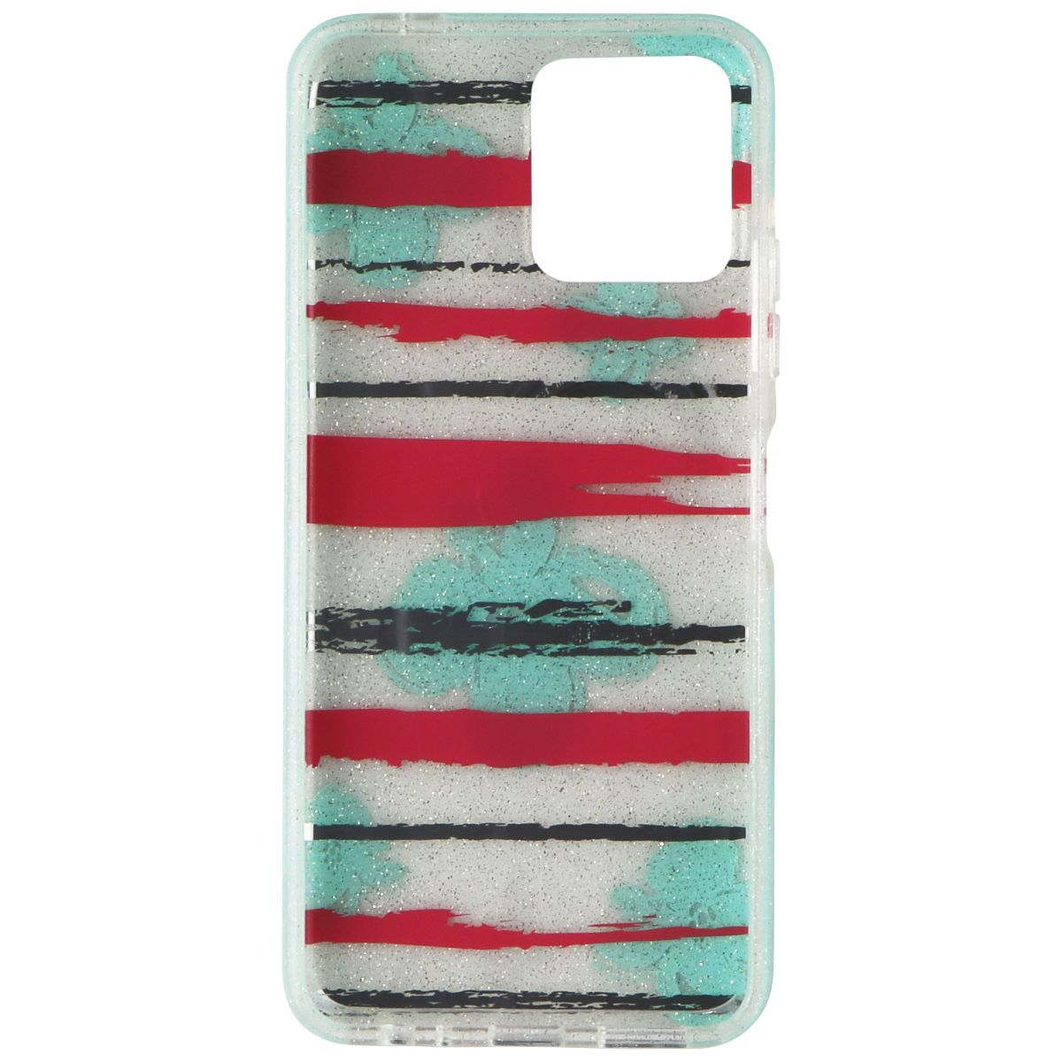 PureGear Slim Shell Series Hard Case for REVVL 6 5G - Blue Flowers/Glitter Cell Phone - Cases, Covers & Skins PureGear - Simple Cell Bulk Wholesale Pricing - USA Seller