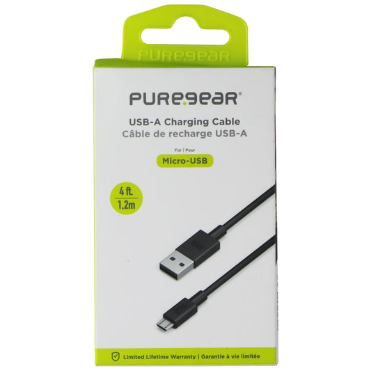 PureGear (4-ft) USB-A to Micro-USB Cable - Black Cell Phone - Cables & Adapters PureGear - Simple Cell Bulk Wholesale Pricing - USA Seller