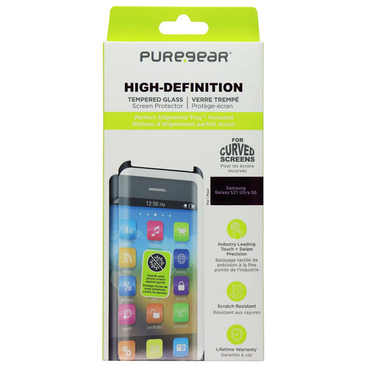 PureGear High-Definition Tempered Glass for Samsung Galaxy S21 Ultra 5G Cell Phone - Screen Protectors PureGear    - Simple Cell Bulk Wholesale Pricing - USA Seller