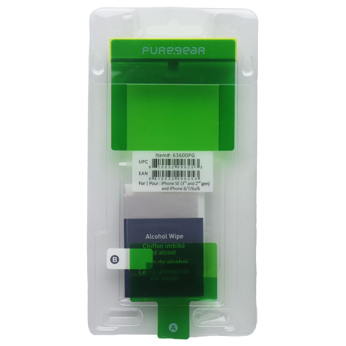 PureGear Tempered Glass Screen Protector for iPhone SE (3 & 2) - Clear (BULK) Cell Phone - Screen Protectors PureGear - Simple Cell Bulk Wholesale Pricing - USA Seller