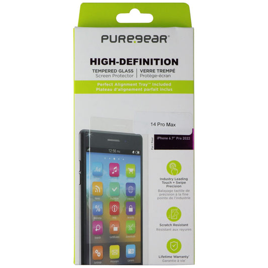 PureGear High-Definition Tempered Glass for Apple iPhone 14 Pro Max Cell Phone - Screen Protectors PureGear    - Simple Cell Bulk Wholesale Pricing - USA Seller